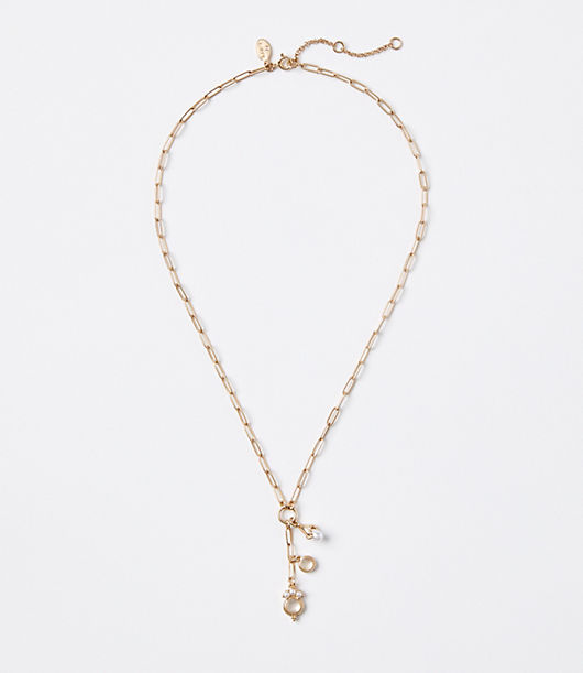 Loft Pearlized Charm Y Necklace