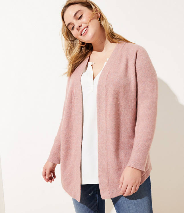 loft shirttail open cardigan