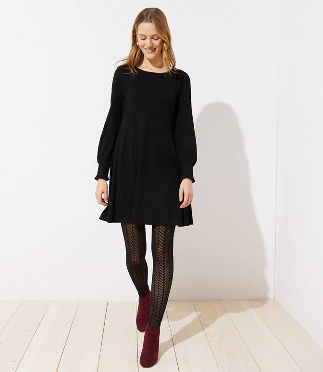 swing dress with tights