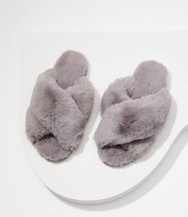 Faux Fur Slide Slippers Loft