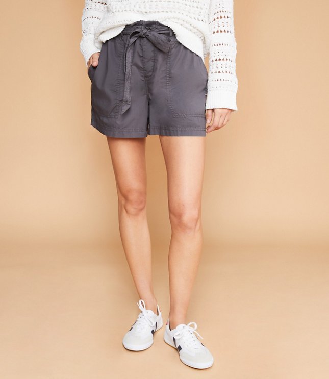 Poplin Tie Waist Shorts