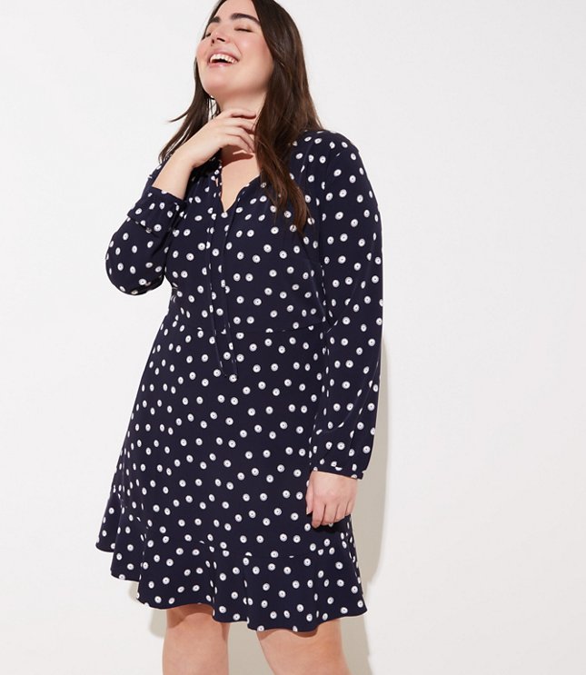 the loft polka dot dress