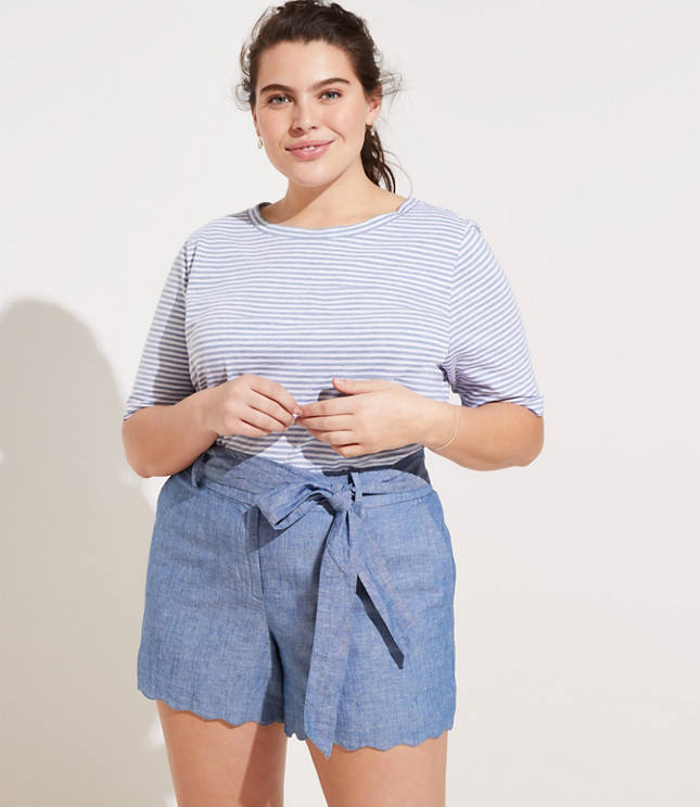 loft scalloped shorts