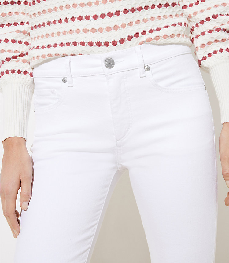 Mid Rise Slim Pocket Skinny Jeans in White image number 1