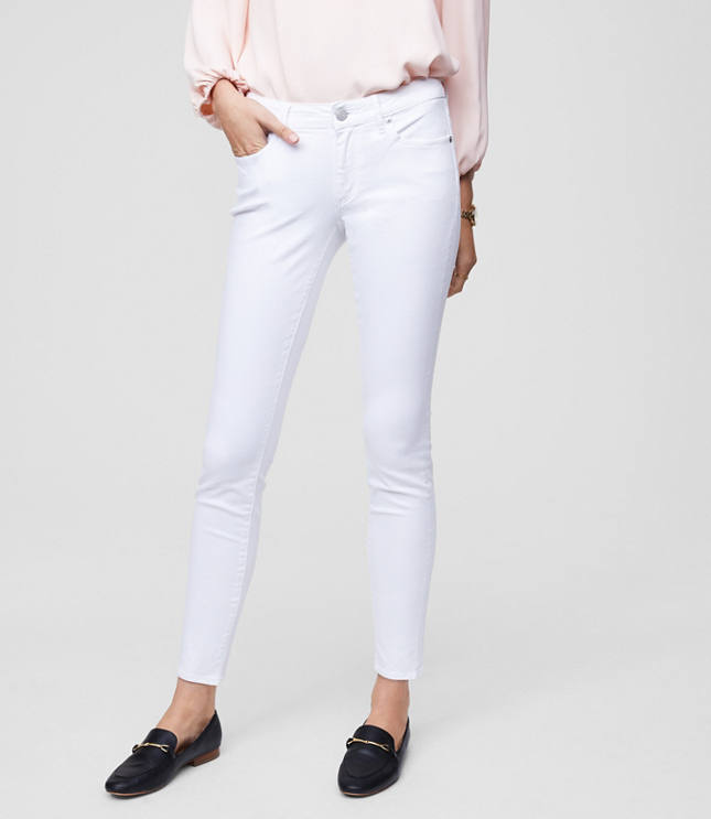 white skinny pants