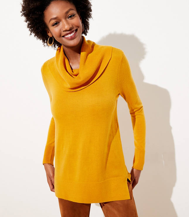 Luxe Knit Cowl Neck Tunic Sweater
