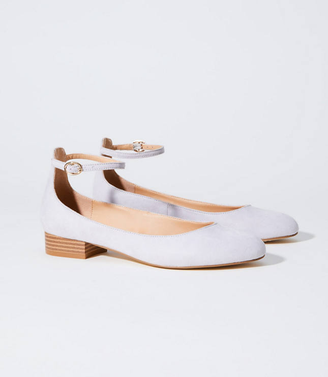 ankle strap block heel flats