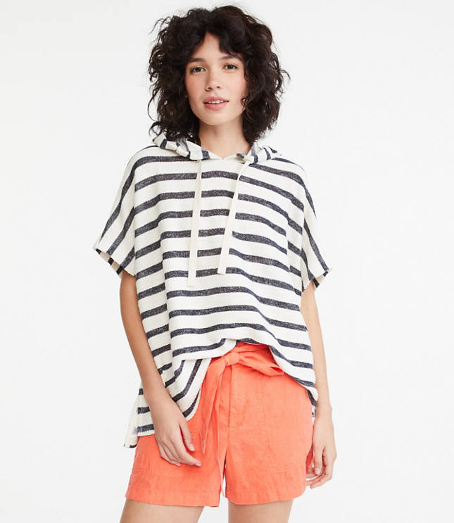 Lou & Grey Striped Terry Poncho Hoodie