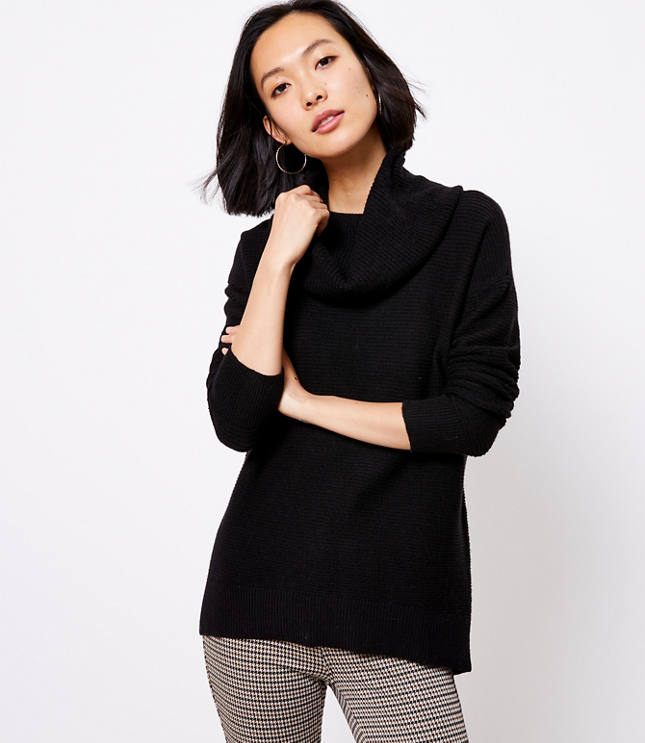 cowl neck tunic sweater