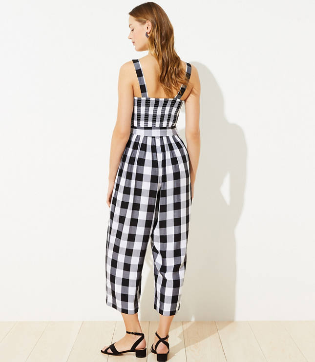 loft gingham jumpsuit