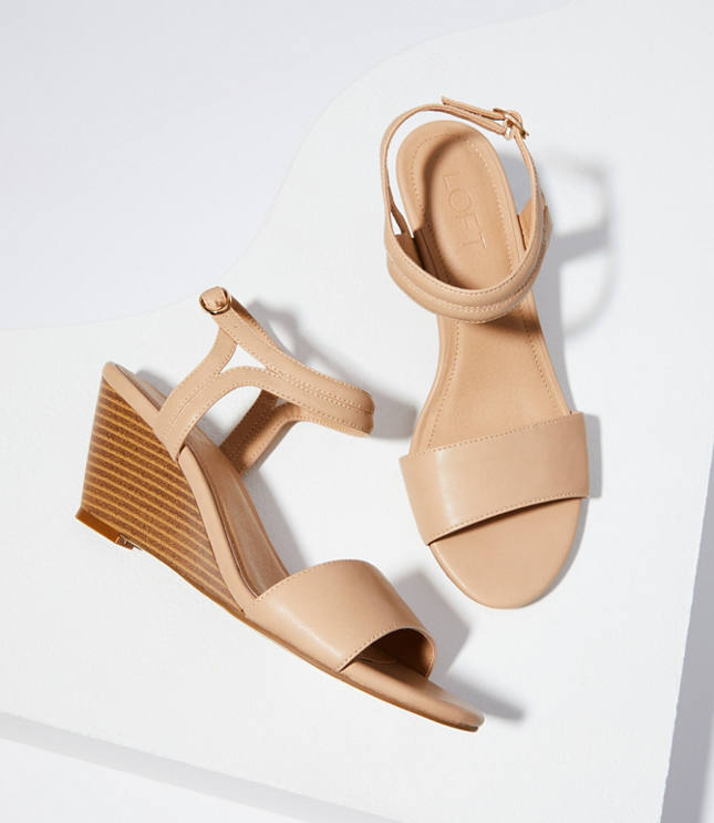 Wedge sandals with ankle strap