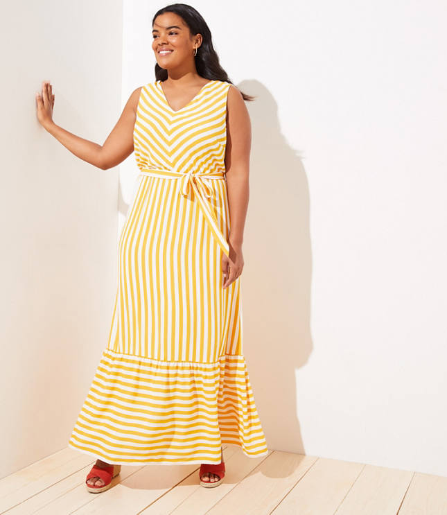 loft striped maxi dress