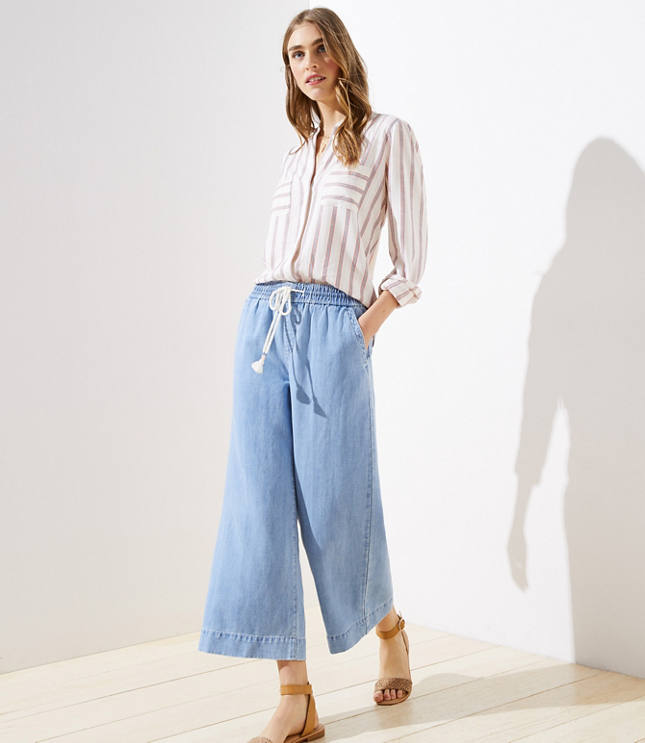 wide leg cropped pants