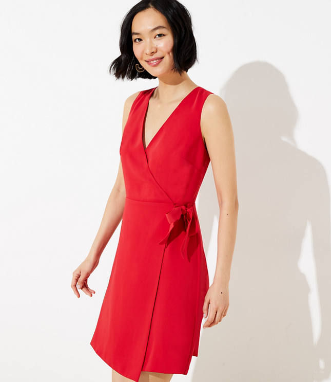 loft red wrap dress
