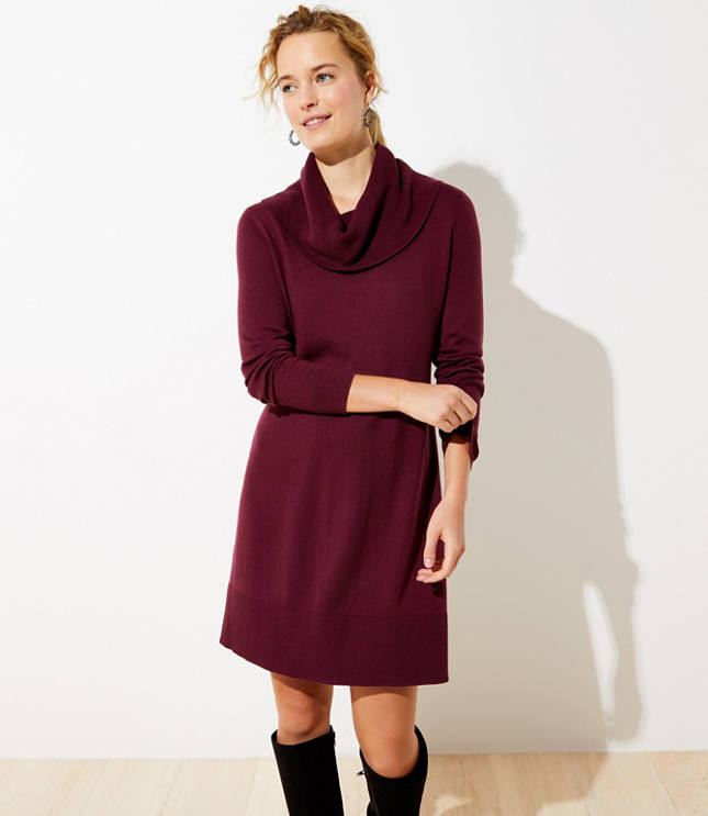 Cowl Neck Sweater Dress