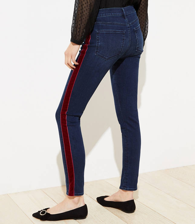 jeans with velvet stripe