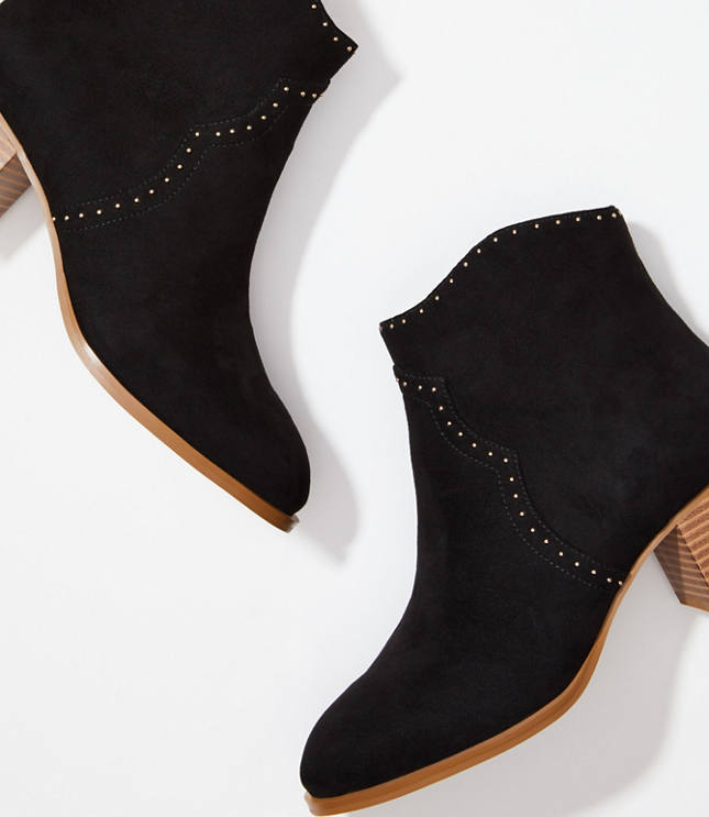 Studded Block Heel Ankle Boots