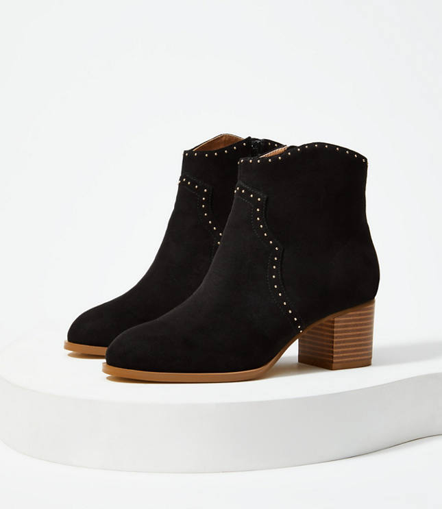 black short boots with heel