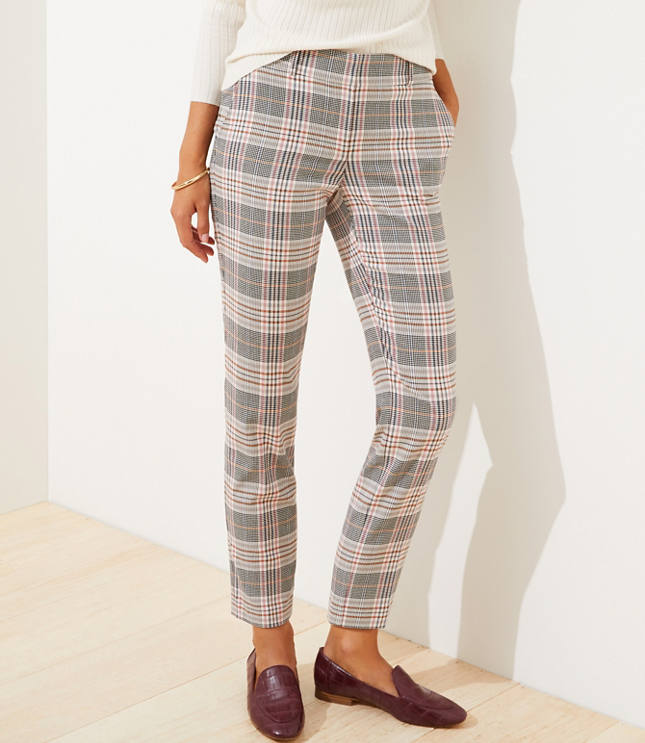pink plaid dress pants