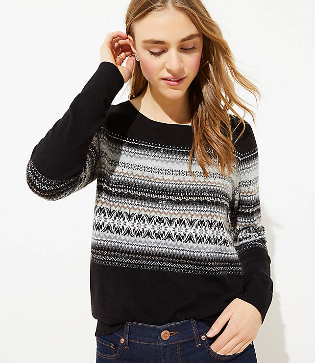 Studded Sequin Fairisle Sweater