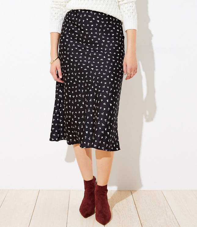 Heart Pull On Midi Skirt