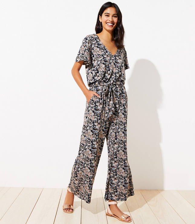 floral ruffle jumpsuit