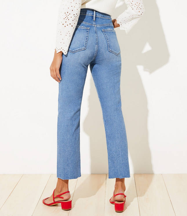 high waisted straight leg jeans