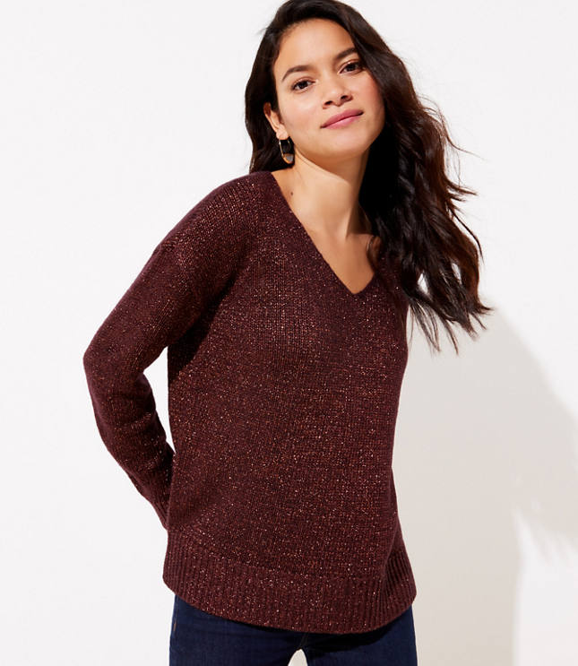 Shimmer V-Neck Sweater
