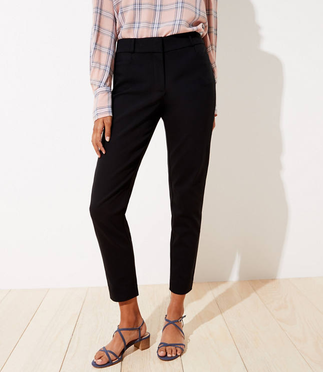 tall slim leg black trousers