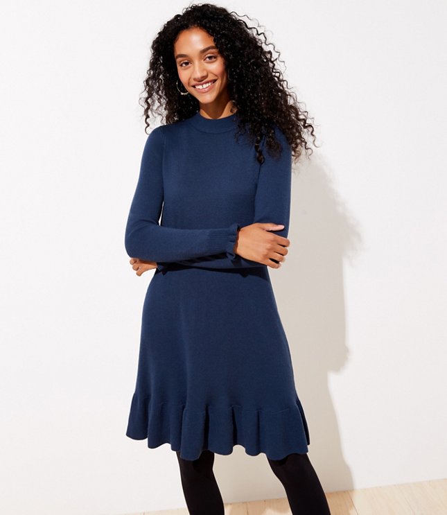 blue sweater dress