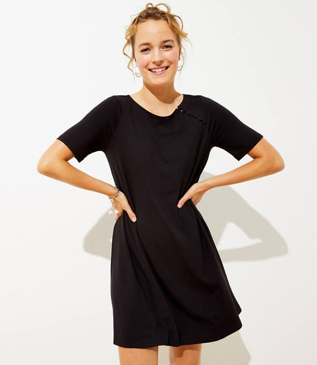loft black swing dress