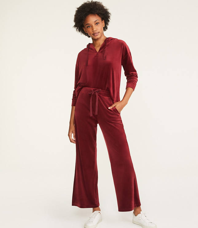 wide leg velour tracksuit