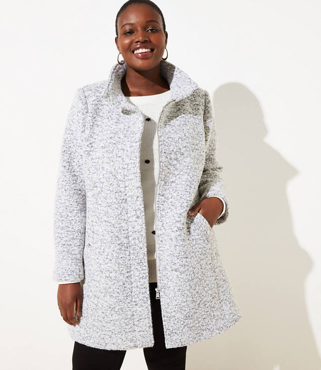 plus size boucle coat