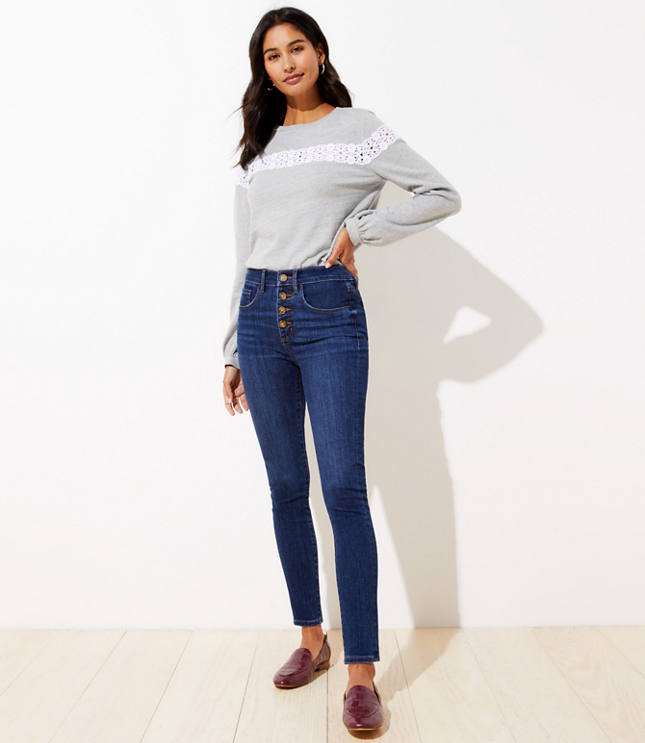 loft modern high waist skinny ankle