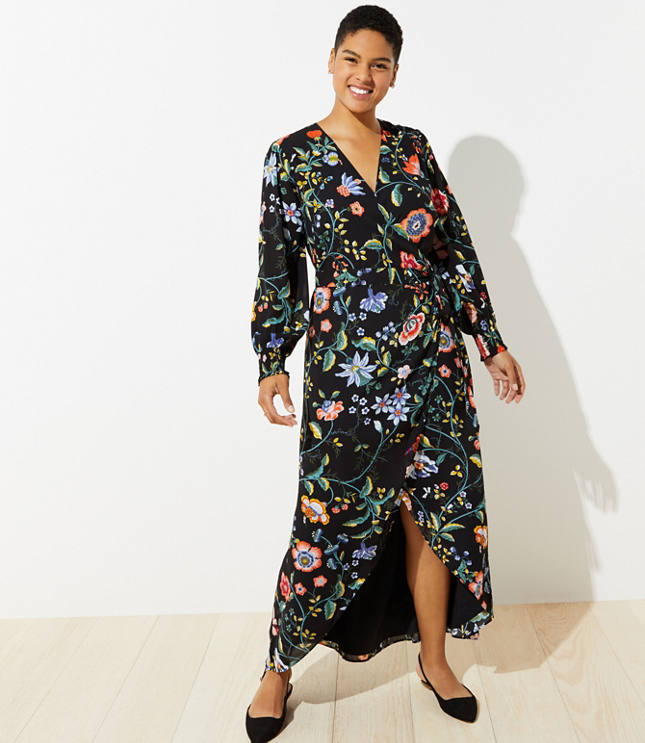 floral wrap dress loft