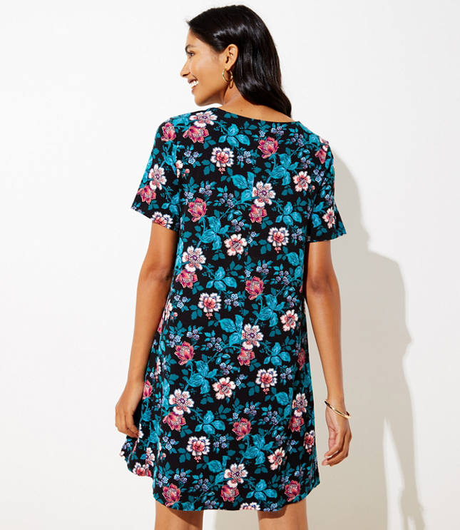 loft floral swing dress