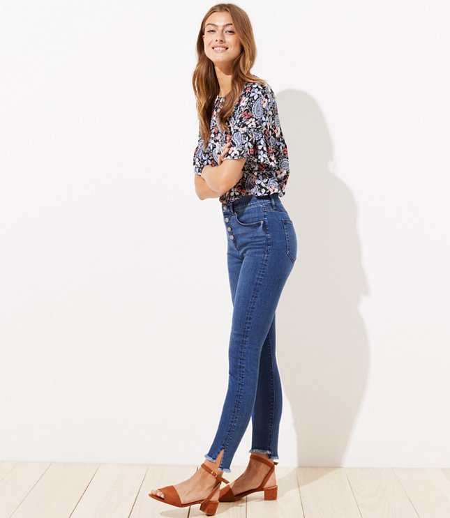 button skinny jeans