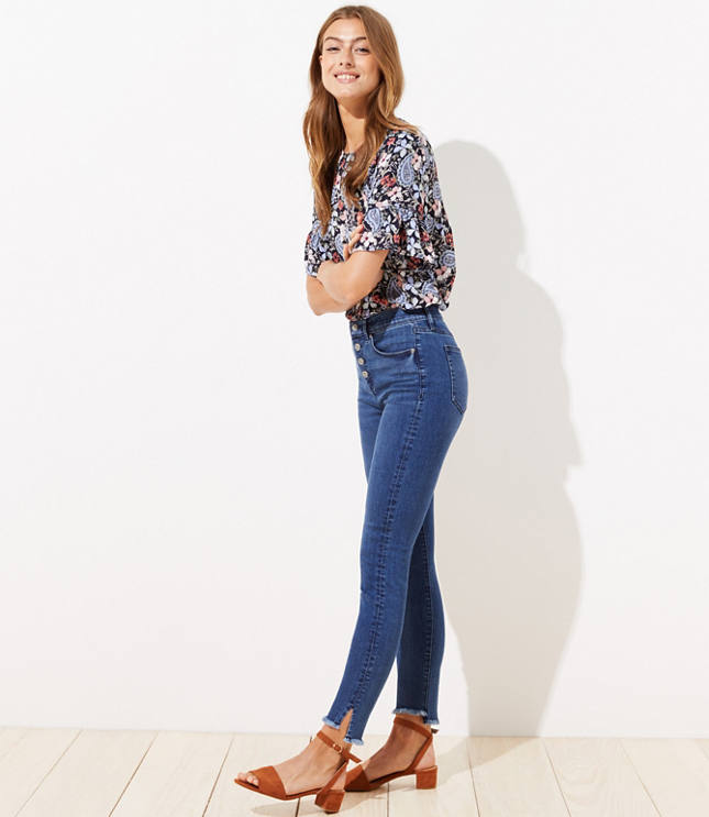 button skinny jeans