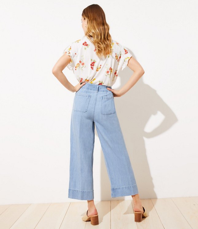 wide leg high waisted cropped jeans