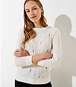 Floral Embroidered Sweater carousel Product Image 1