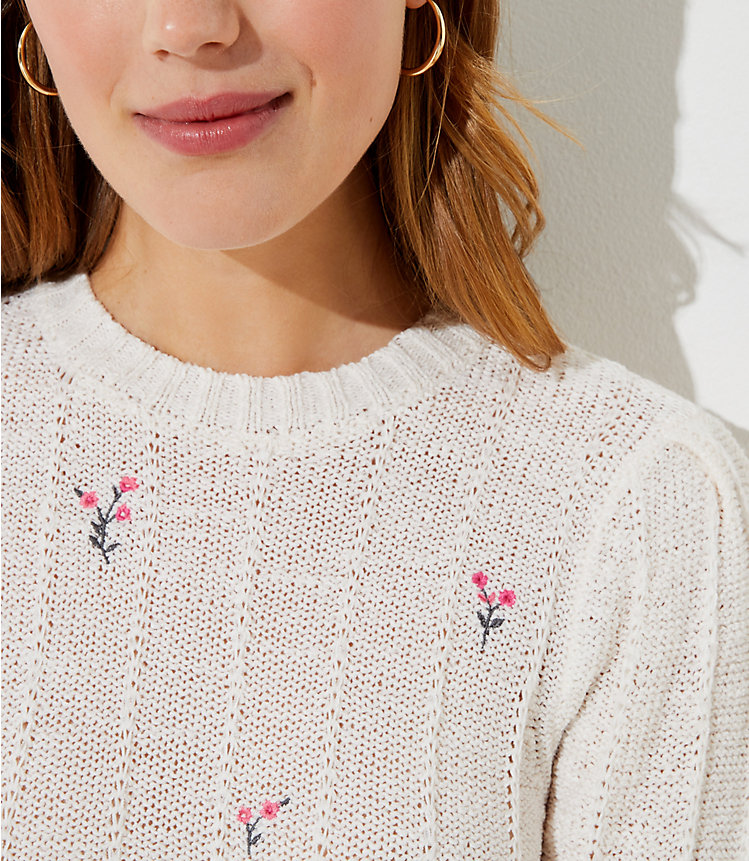Floral Embroidered Sweater image number 1