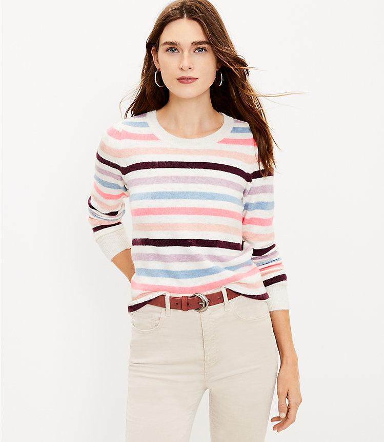 Striped Puff Sleeve Sweater image number 0