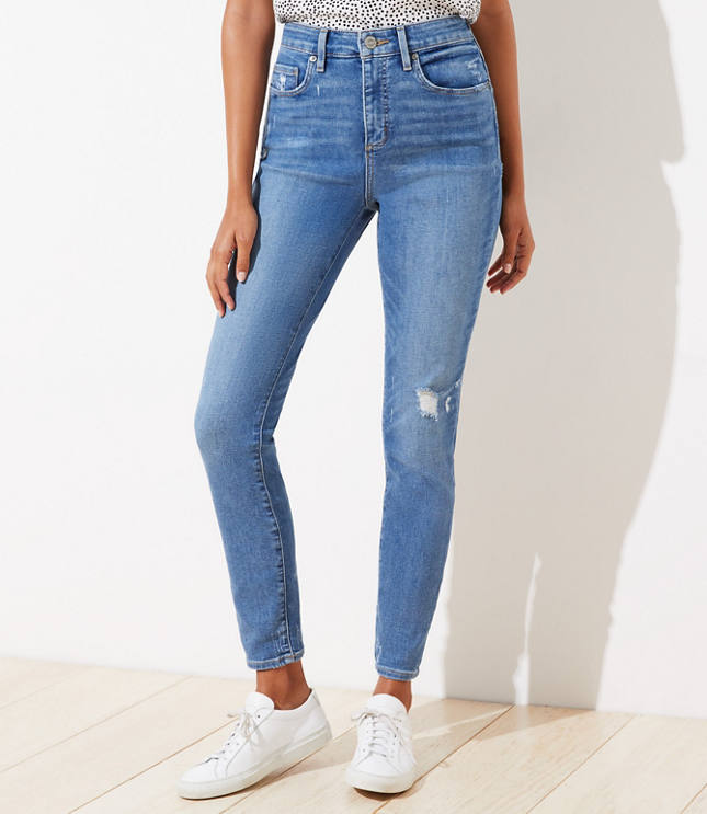 loft high waisted skinny jeans