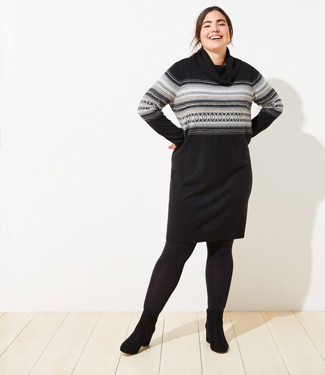 fair isle sweater dress women