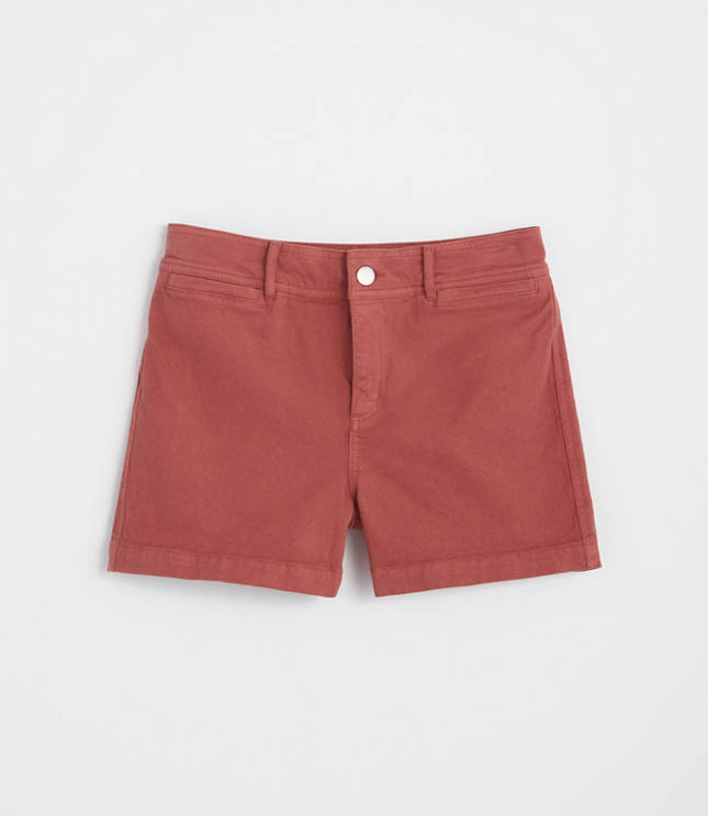 High Rise Denim Shorts in Pinot Noir