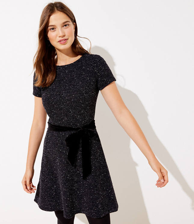Textured Velvet Belted Dress