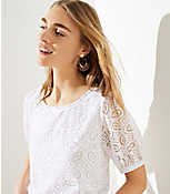 Lace Puff Sleeve Tee carousel Product Image 2