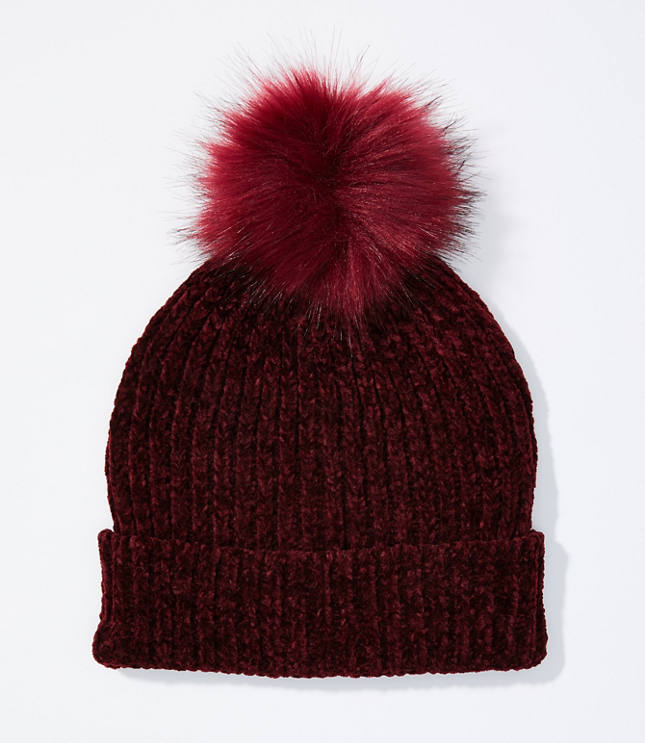 Chenille Pom Pom Hat Loft