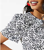Floral Ruched Sleeve Shift Dress carousel Product Image 2