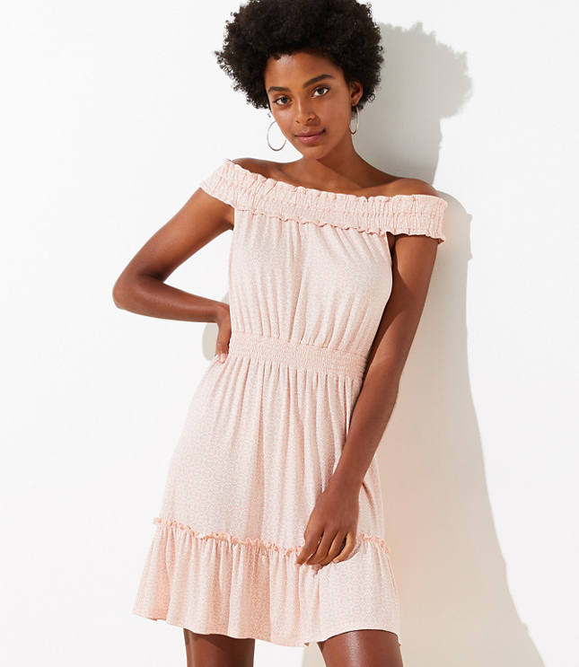 LOFT Plus LOFT Beach Off The Shoulder Dress